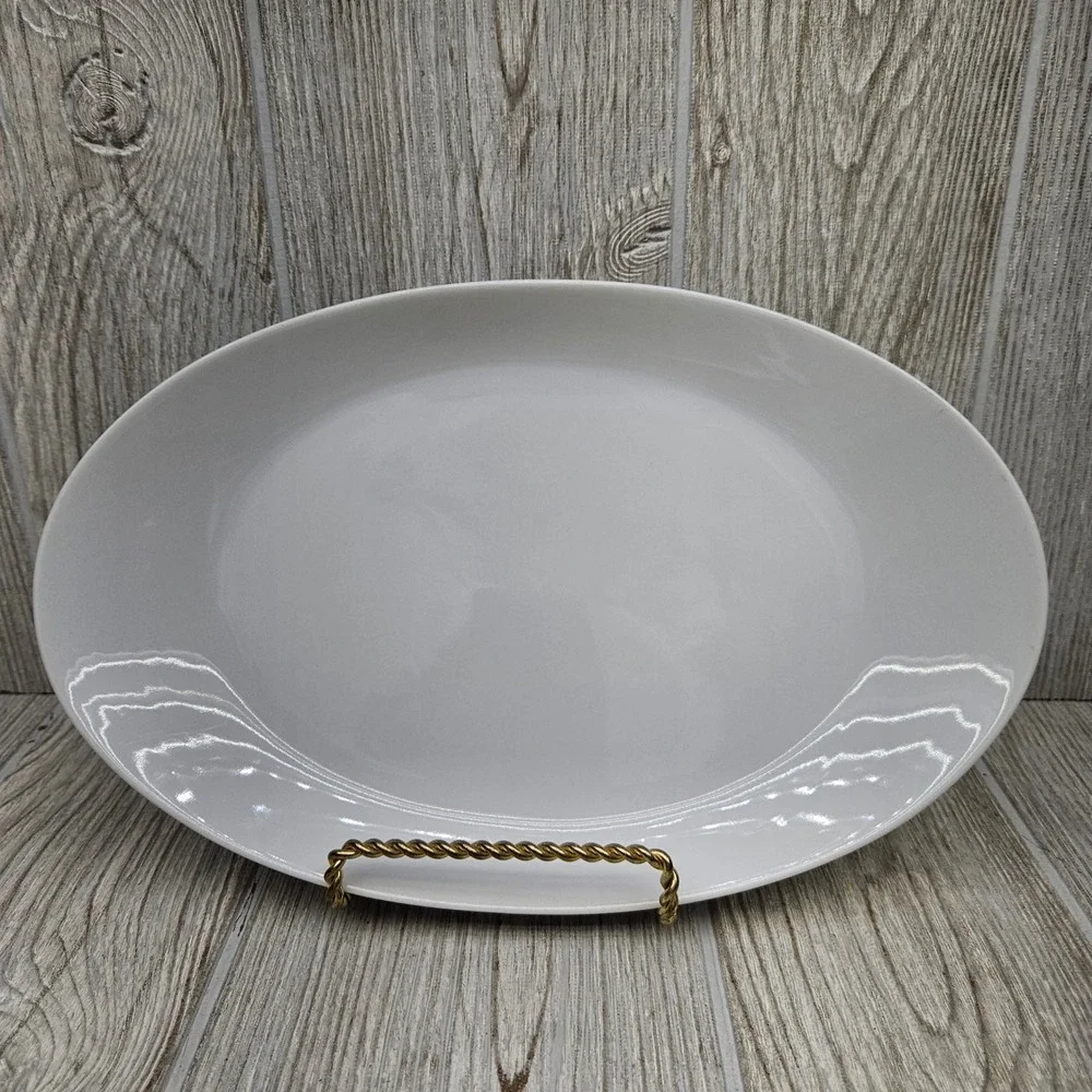 Arzberg White Porcelain Oval Serving Platter‎ 10.5 Inch Germany Minimalist MCM